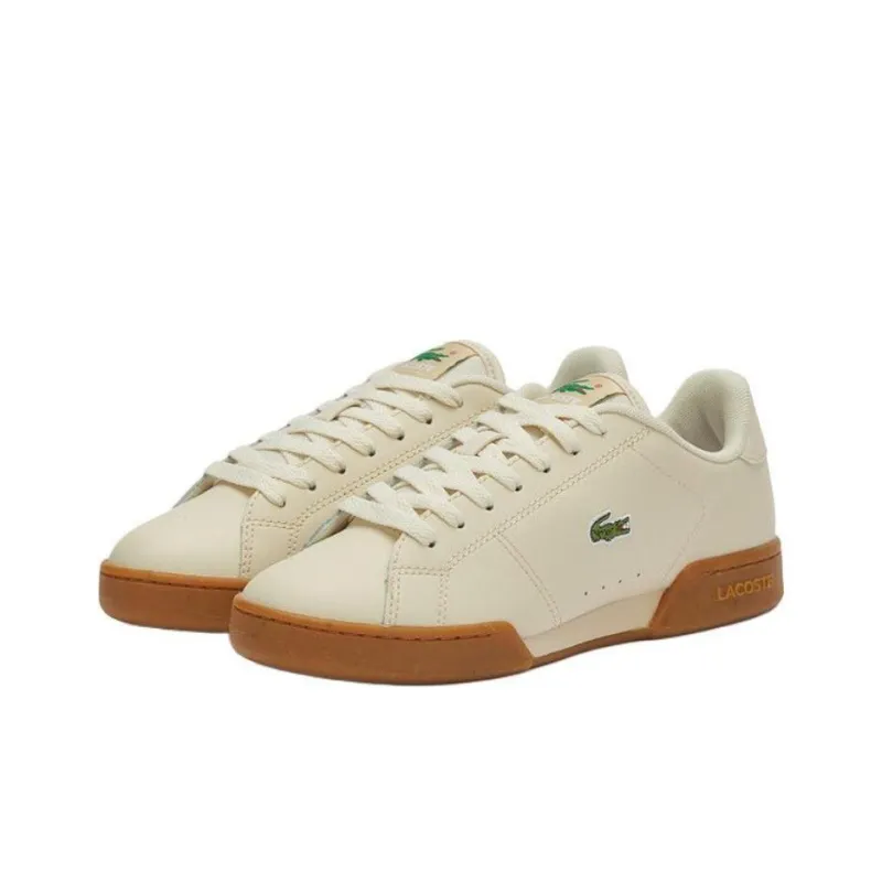 LACOSTE Low Top Skateboard Shoes Women's Beige-2
