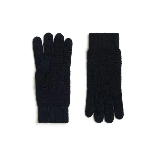 HERMES Wool Cashmere Knit Gloves Men's Black