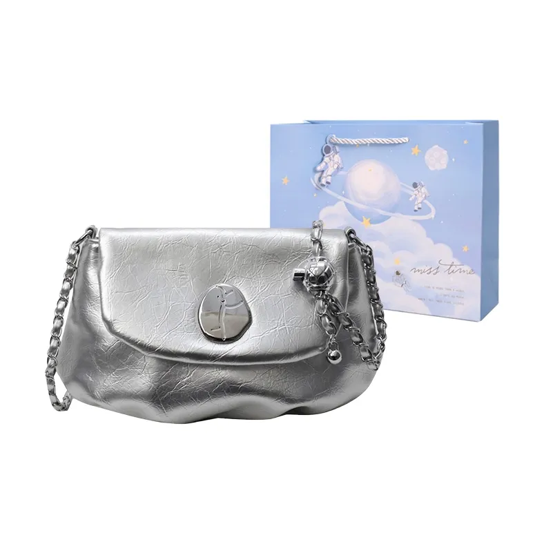 Duoluplo Doron Paul PU Shoulder Bag Regular Women's Pink/Ecru/Black/Silver-4