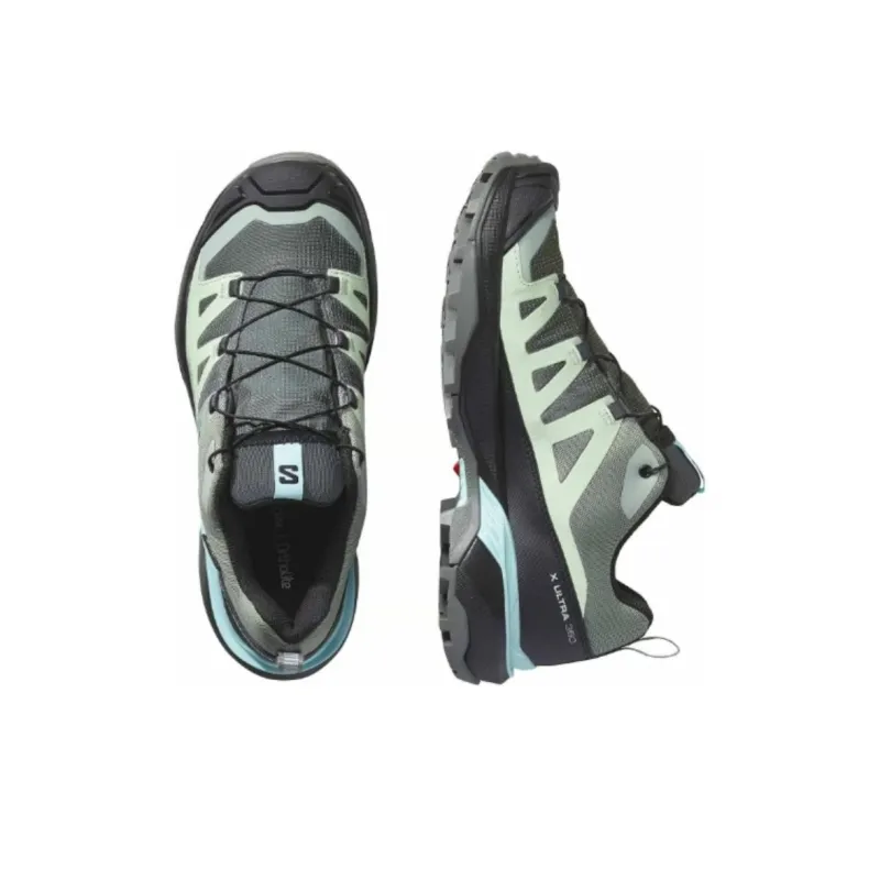 SALOMON X ULTRA 360 Anti Slip Wear Resistant Low Top Hiking Shoes Women's Green Gray-3