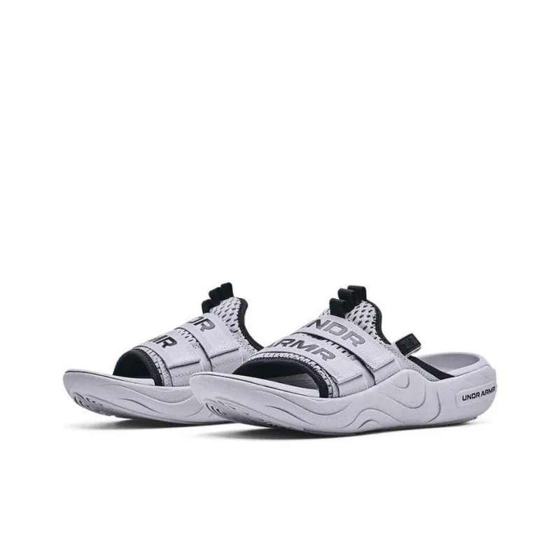 Under Armour Alpha Rubber Sole Slide Slippers Unisex Gray Black-2