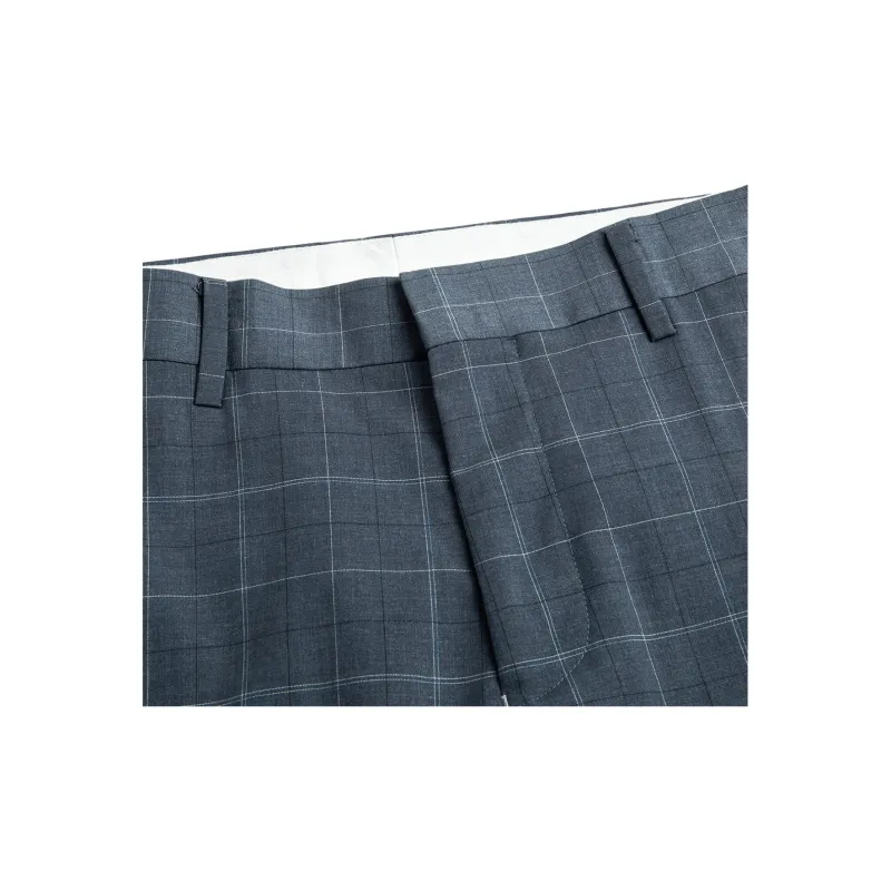 Dance With Wolves Suit Trouser Men's Gray Blue-2