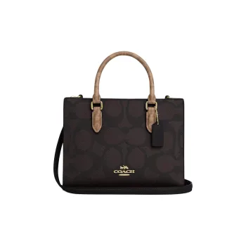 COACH Maggie PVC Tote Bag Shopping Bag Shoulder Bag Crossbody Bag Handbag Small Size Women's Black