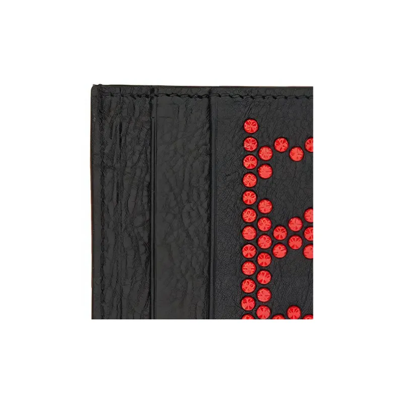 Alexander McQueen Calfskin Wallet, Card Holder Men's Black-4