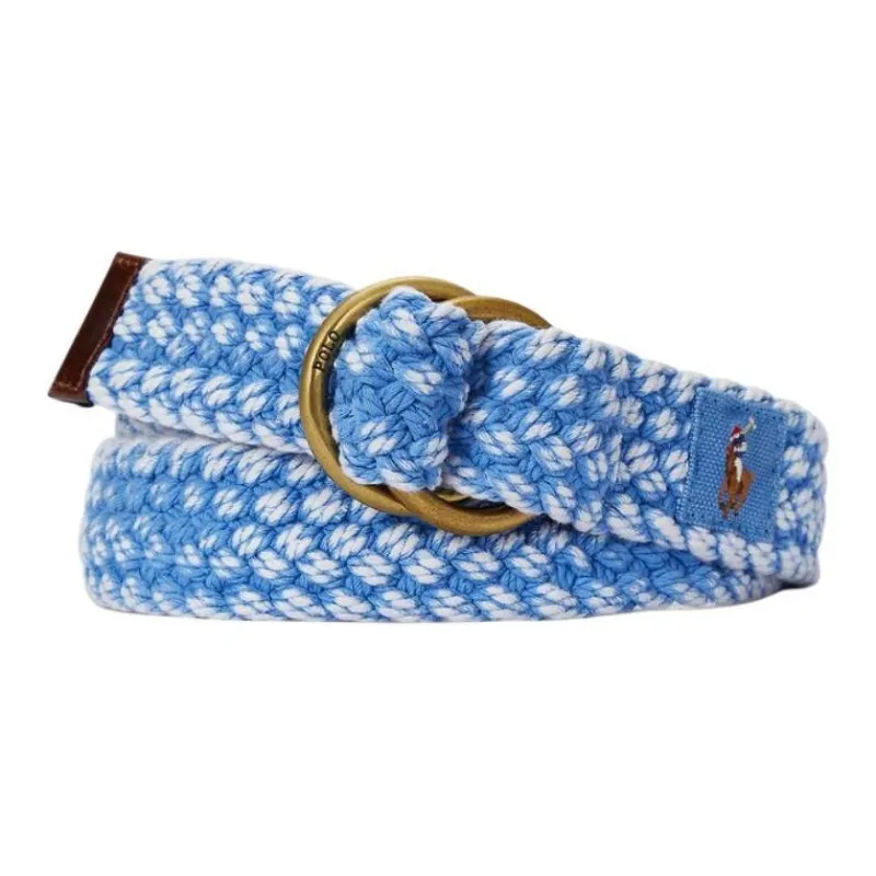 Polo Ralph Lauren Brass Cotton Canvas Belt Men's Blue Width: 3.5cm-0