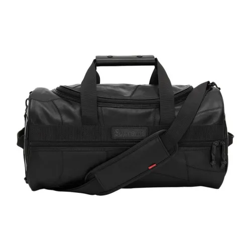 Supreme Patchwork With Cow Leather Handbag, Gym Bag, Travel Bag Unisex Black