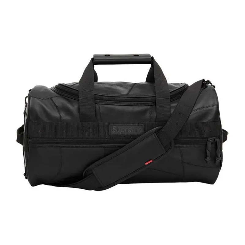 Supreme Patchwork With Cow Leather Handbag, Gym Bag, Travel Bag Unisex Black-0