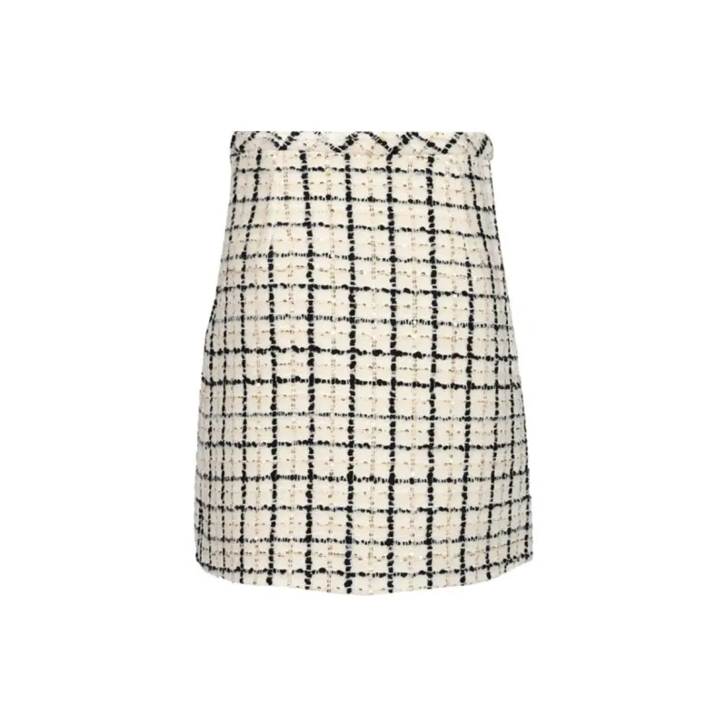 Valentino Checked Tweed Mini Skirt-1