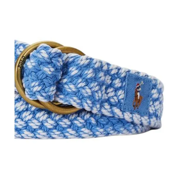 Polo Ralph Lauren Brass Cotton Canvas Belt Men's Blue Width: 3.5cm-2