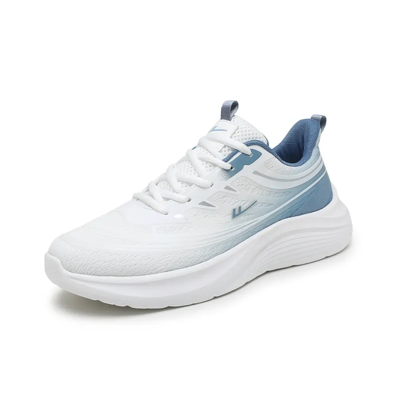 Warrior Cushioning Breathable Lightweight Low Top Casual Training Long Distance Running Shoes Men's Beige Blue-2
