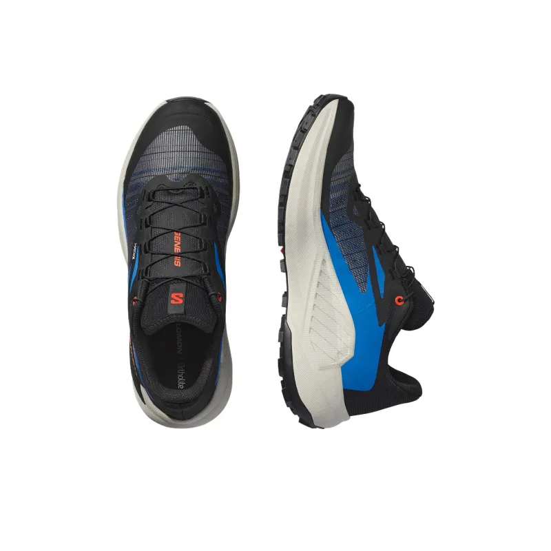 SALOMON GENESIS Cushioning Low Top Running Shoes Men's Black Blue Red-2