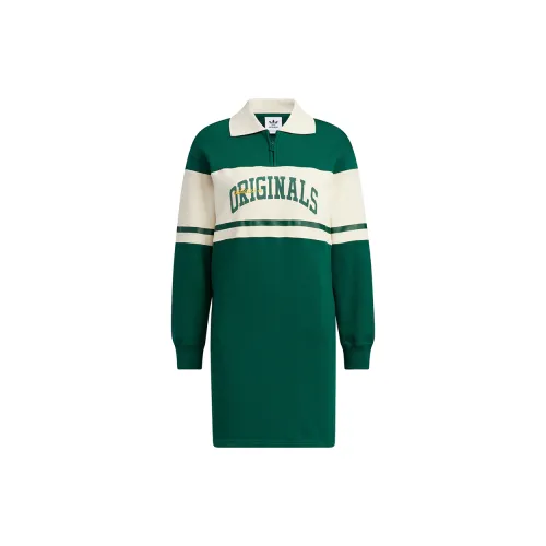 Adidas Long Sleeved Dresses Women's Green
