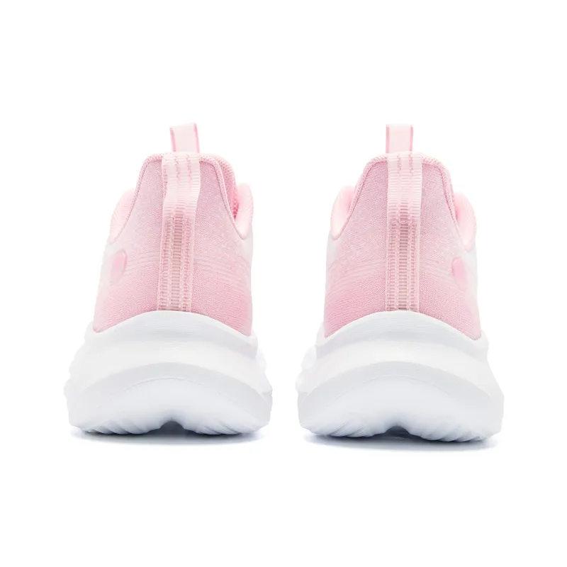 QIAODAN Cushioned Slip Resistant Abrasion Resistant Low Top Casual Running Shoes Women's White Pink-5