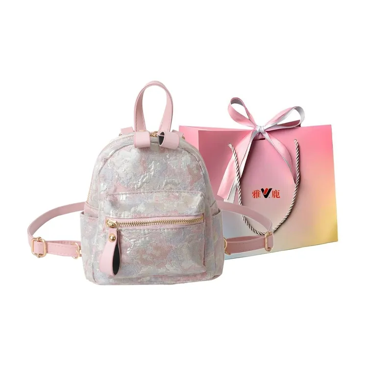 Yalu Canvas Backpack Women's Sky Blue/Pink-6