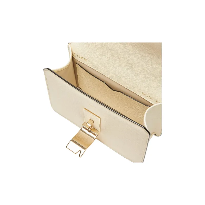 Valextra Calfskin Shoulder Bag, Crossbody Bag Mini Women's White-3