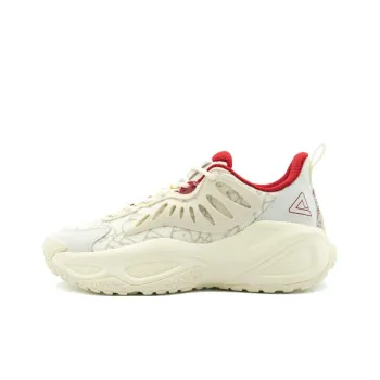 PEAK Wear Resistant Slip Resistant Lightweight Low Top Chunky Sneakers Women's Ecru Lombar Red