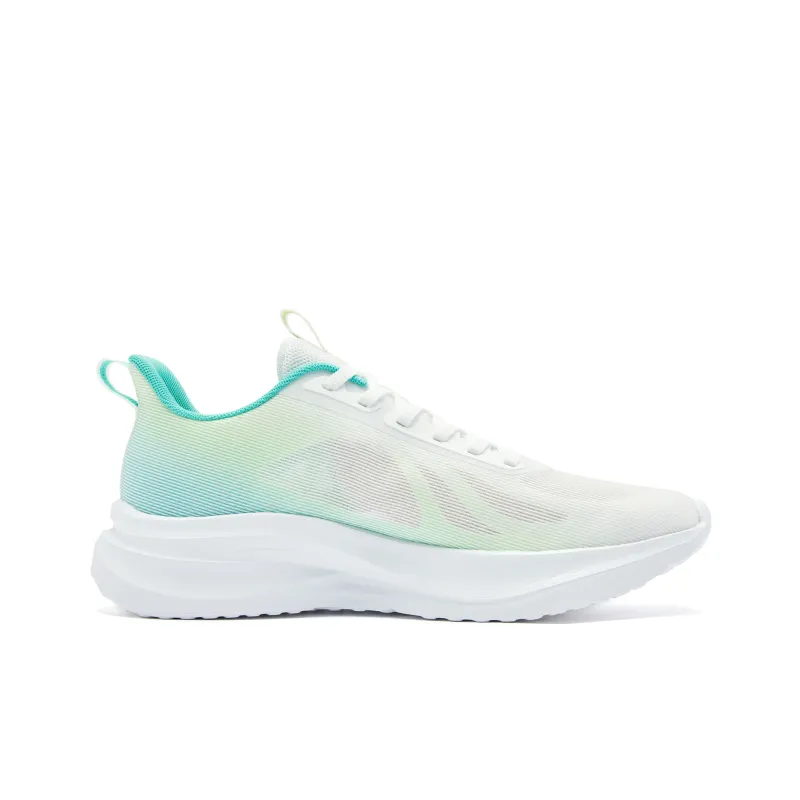 QIAODAN Cushioned Slip-Resistant Abrasion-Resistant Low-Top Casual Running Shoes Men's White Green-1