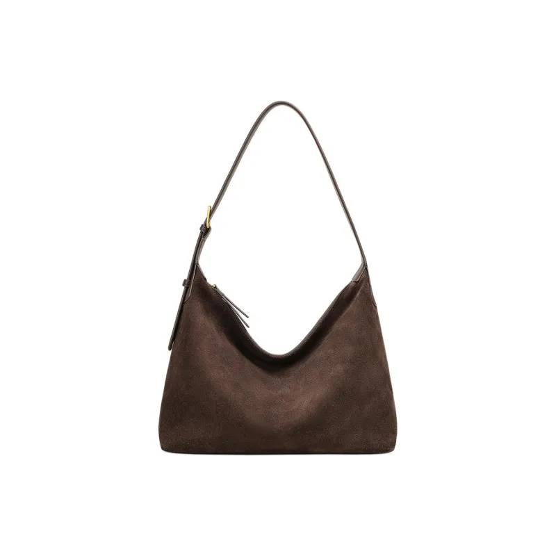 MILLIE'S Cow Leather Portable Crossbody Bag, Shoulder Bag, Underarm Tote Women's Coffee/Brown-2