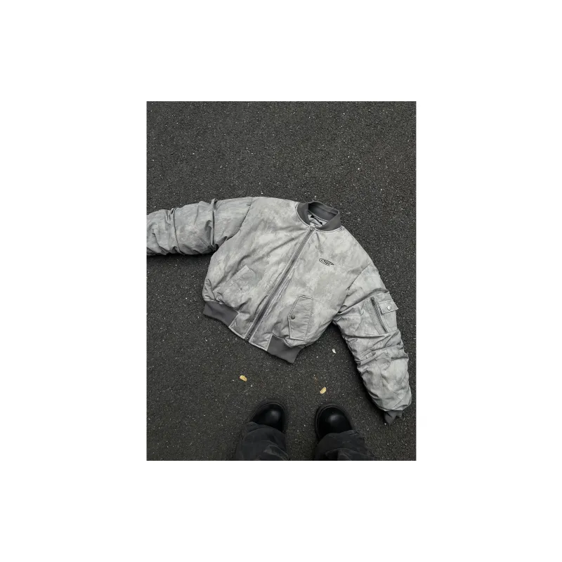 MAXDSTR Puffer Jacket Unisex Gray-2