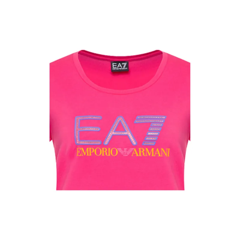 EMPORIO ARMANI T Shirts Women's Rose Red-4