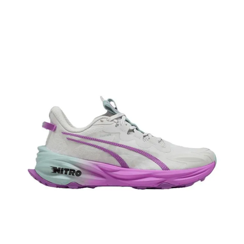 PUMA Fast Trac Nitro 3 Anti Slip Wear Resistant Low Top Running Shoes Women's Gray Purple-1