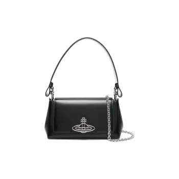 Vivienne Westwood HAZEL Calfskin Shoulder Bag Medium Size Women's Black