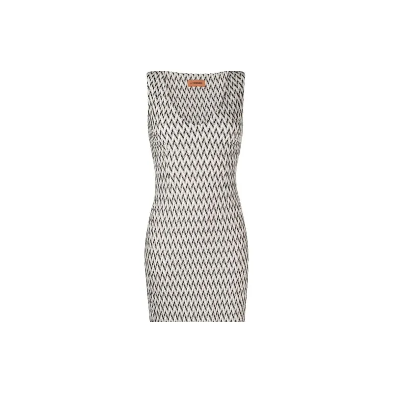 MISSONI Sleeveless Dresses Women's Black White-4