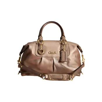 COACH Ashley Leather Travel Bag Handbag Shoulder Bag Crossbody Bag Large Size Women's Gold