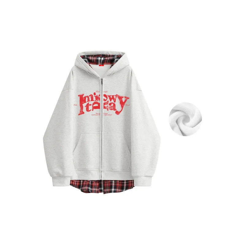 MIIOW Trend Party Series Sweatshirt Unisex Heather Gray & Red-9