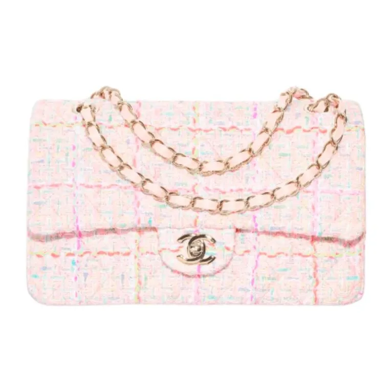 CHANEL Classic Flap CF Woolen Shoulder Bag, Crossbody Bag Women's Multicolor-0