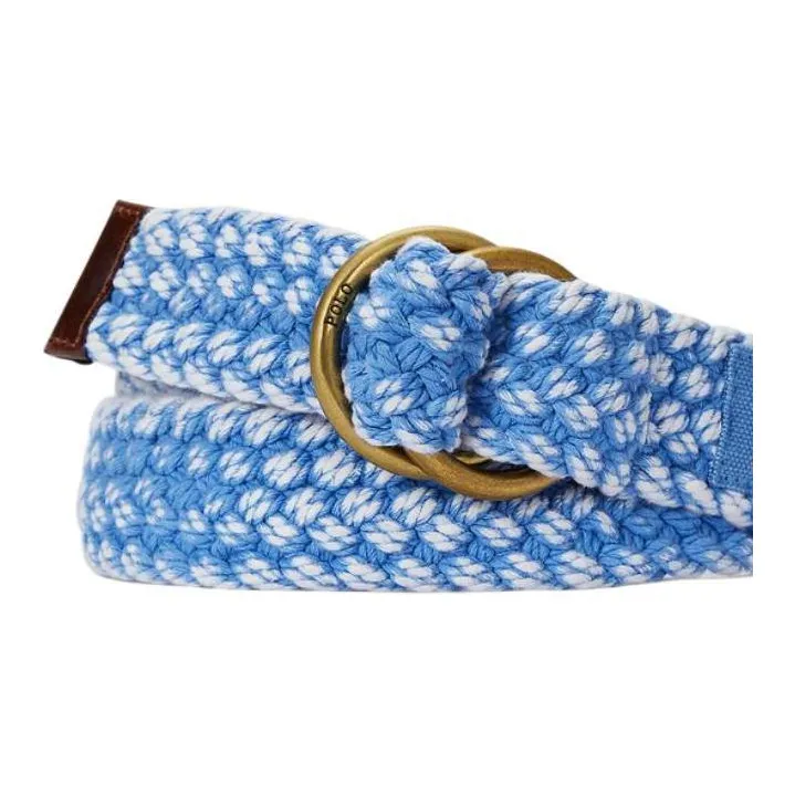Polo Ralph Lauren Brass Cotton Canvas Belt Men's Blue Width: 3.5cm-1
