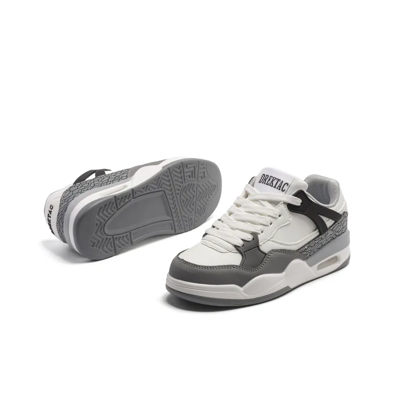 LIANGHUO Slip-Resistant Cushioning Lightweight Height Increasing Low-Top Skateboard Shoes Unisex White Black Blue-11