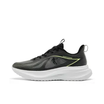 QIAODAN Breathable Slip Resistant Low Top City Commute Sprint Running Shoes Women's Black Green