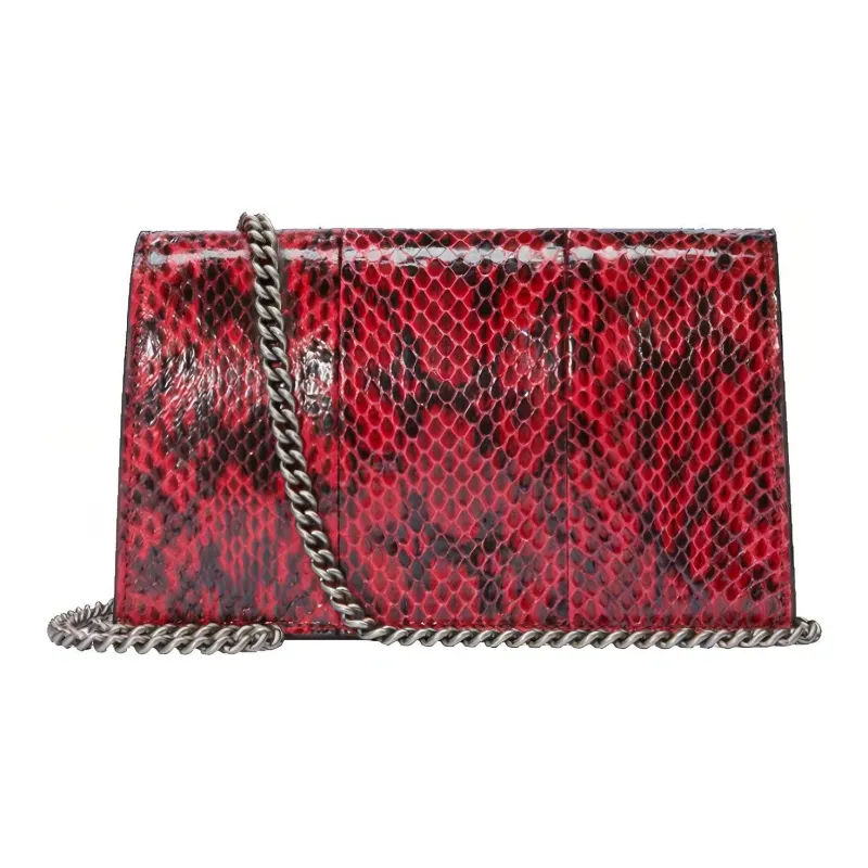 GUCCI Dionysus Python Skin Shoulder Bag Crossbody Bag Extra Mini Women's Lotus Red-1