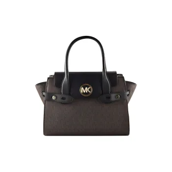 MICHAEL KORS Leather Shoulder Bag, Crossbody Bag, Handbag Women's Black & Dark Brown