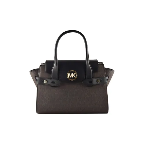 MICHAEL KORS Leather Shoulder Bag, Crossbody Bag, Handbag Women's Black & Dark Brown