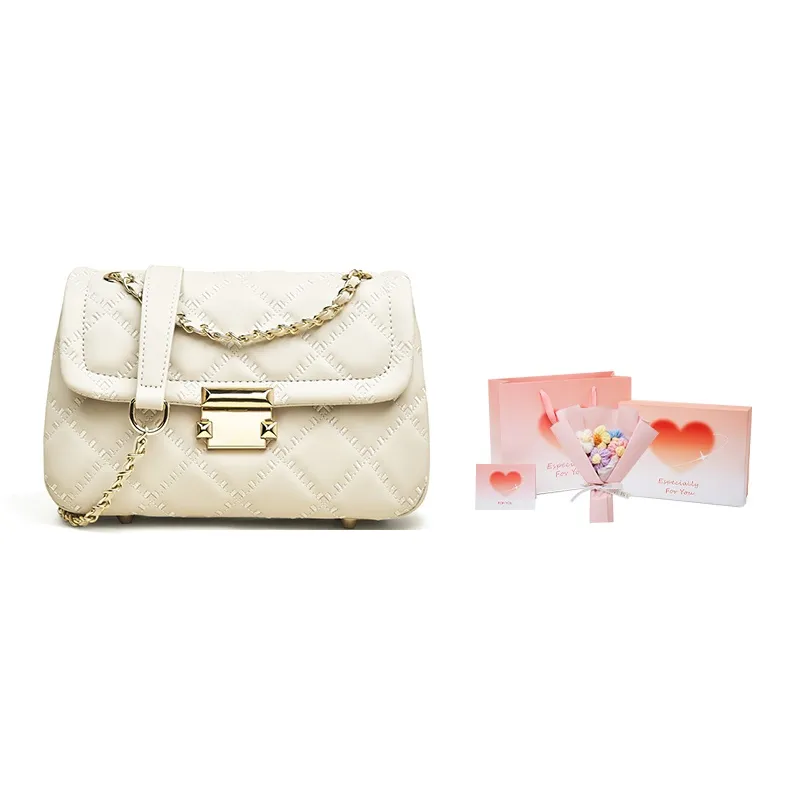 Safiya Cow Leather Handbag Crossbody Bag Small Size Women's White/Black-8