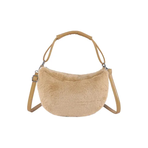 Xmithie Faux Fur One Shoulder Handbags Women's Khaki/Leopard Print/Zebra Print