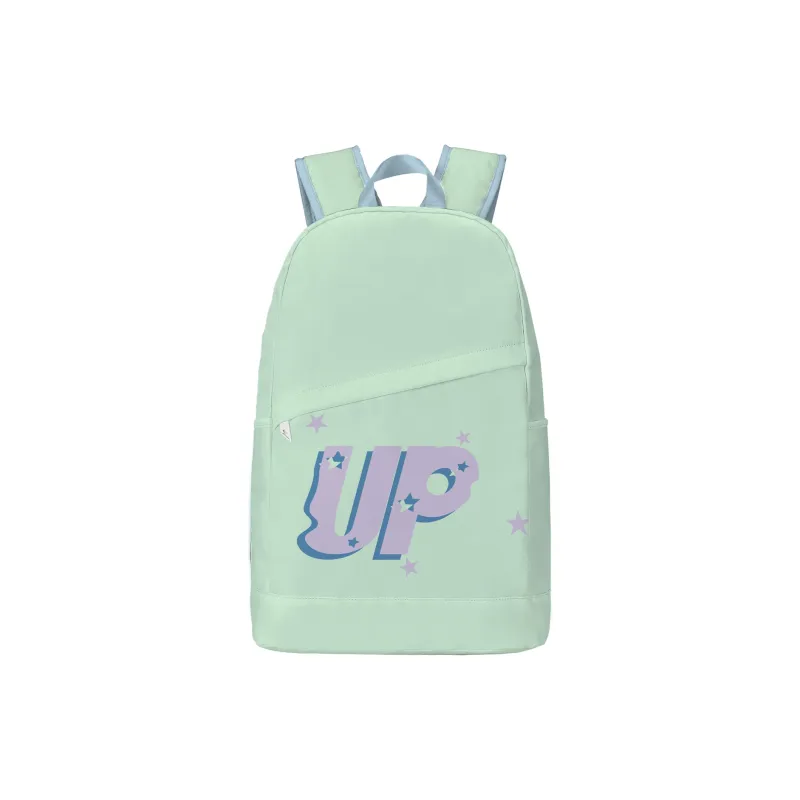 TURN UP Polyester Student Backpack Large Size Unisex Light Blue-21