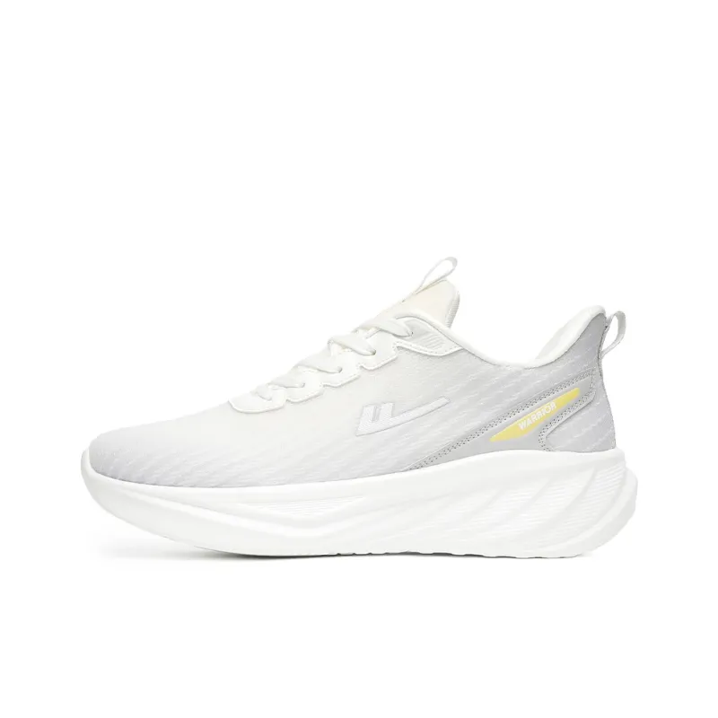 Warrior Cushioned Wear Resistant Breathable Low Top Training For Long Distance Running Running Shoes Men's White Gray-0