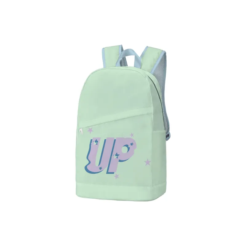 TURN UP Polyester Student Backpack Large Size Unisex Light Blue-22