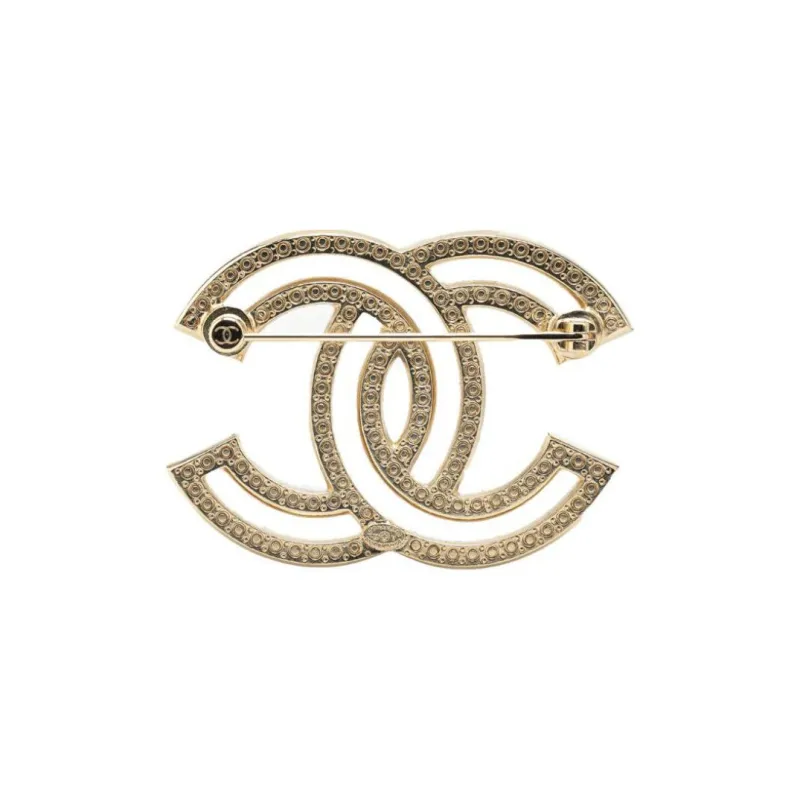CHANEL 2022 Plated Cc Rhinestone Brooch Costume Brooch-1