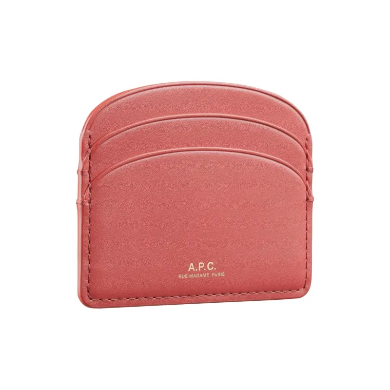 A.P.C Cow Leather Card Holder Women's Cherry Color-1