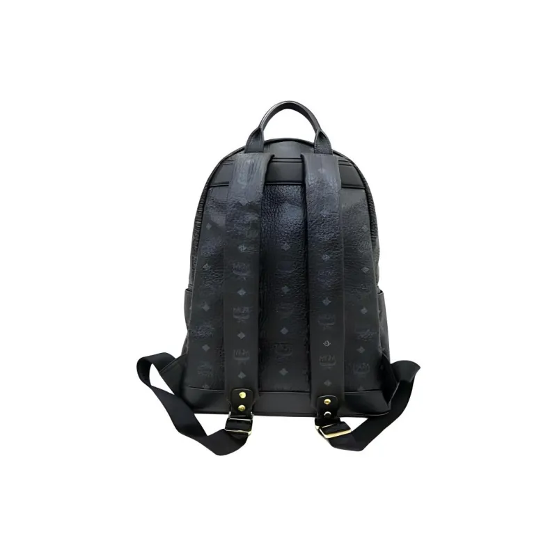 MCM Stark Visetos Canvas Backpack Women's Black-2