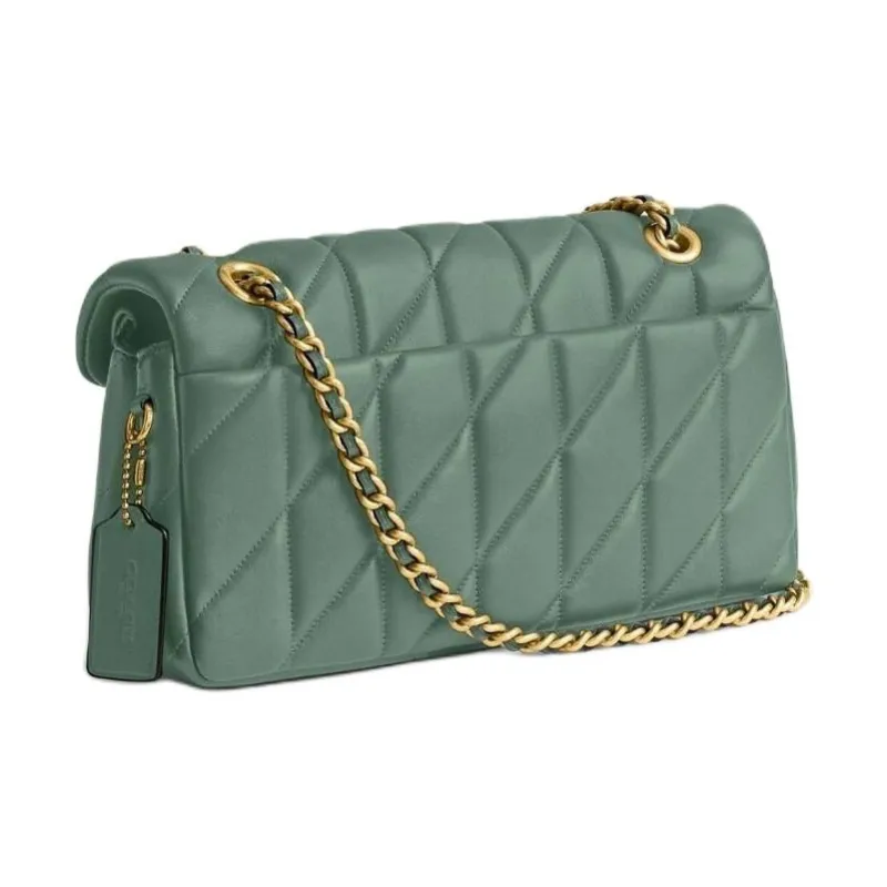 COACH Tabby Nappa Leather Crossbody Bag, Shoulder Bag Medium Size Women's Green-1