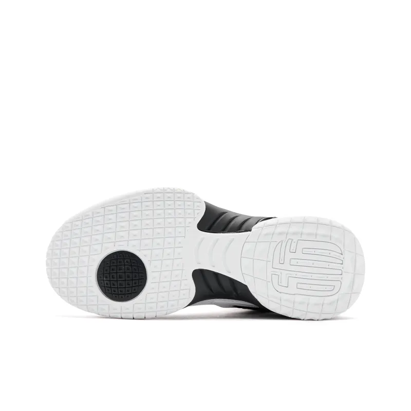 QIAODAN Grinding 1 Cushioning Coverage Anti Twist Support Anti Rollover High Top Basketball Shoes Men's White Black-4