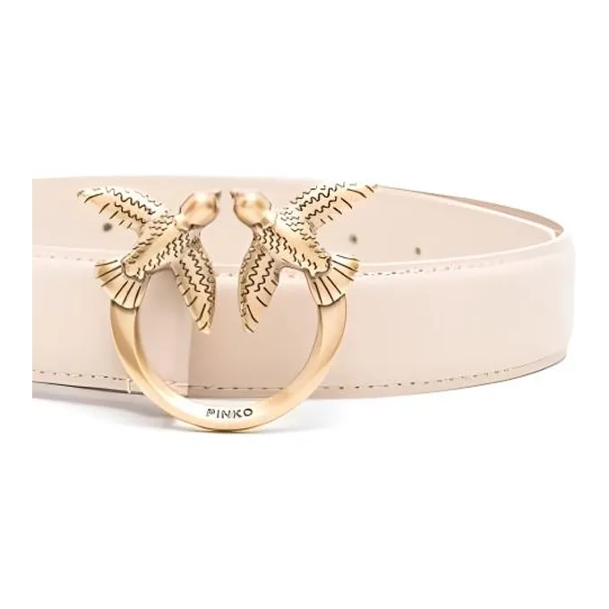 PINKO Love Berry Logo Plaque Buckle Belt-1