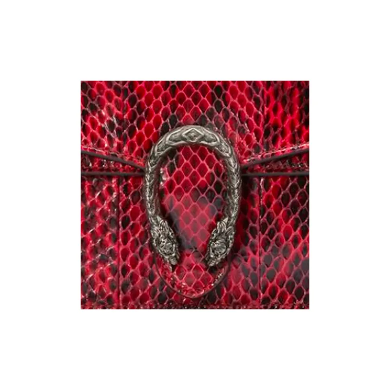 GUCCI Dionysus Python Skin Shoulder Bag Crossbody Bag Extra Mini Women's Lotus Red-7