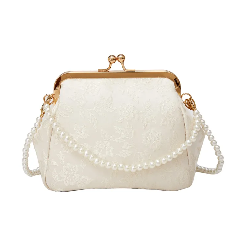 Yalu PU Shoulder Bag, Crossbody Bag, Handbag Women's White/Silver/Pink-1