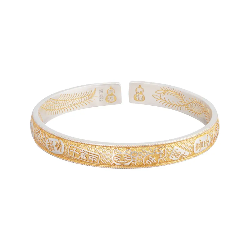 OWNREWARDS 999 Fine Silver Bangles Unisex-4